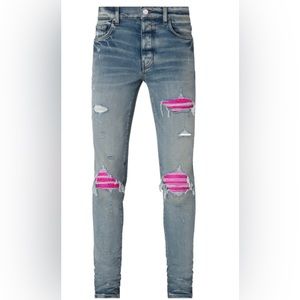 Amiri MX1 Cracked Pink Jeans